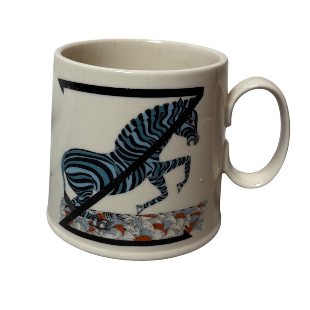 Anthropologie Florence‎ Balducci Animal Alphabet Mug Zebra Horse Parisian artist